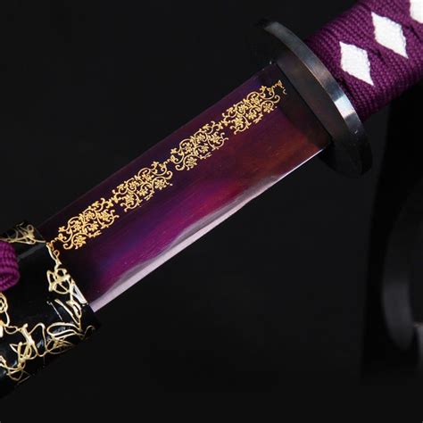 Dedicated Floral Blade Design Real Carbon Steel Purple Ninjato Etsy