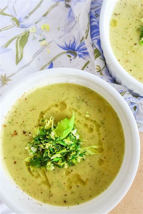 Creamy Celery Soup Easy Vegan Recipe Peel With Zeal