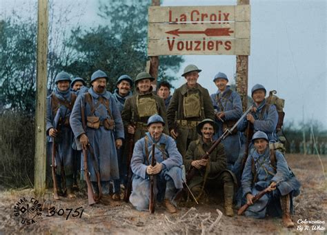 French Soldiers From The 5th Army Pose With Soldiers From The American