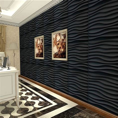 3d Wave Wall Panels 4 Pieces Set Modern Abstract 3d Wall Etsy