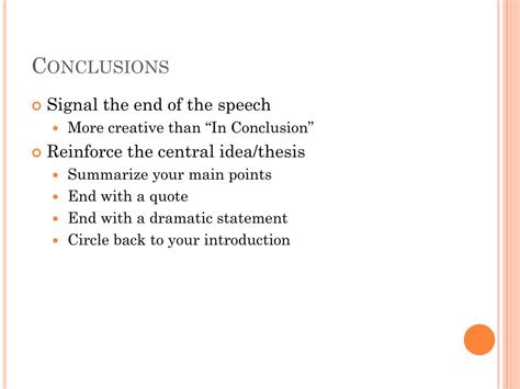 Ppt Speech Organization Intro Body Conclusion Powerpoint