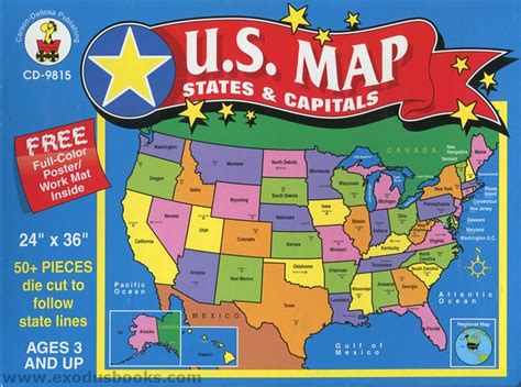 Us Map States And Capitals Floor Puzzle Exodus Books