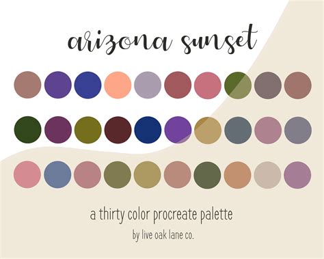 Arizona Sunset Procreate Color Palette 30 Colors For Etsy
