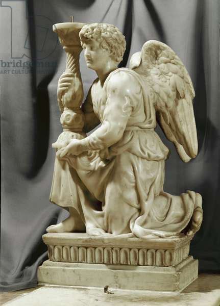 Image Of Angel Wearing A Candelabra Renaissance Sculpture By