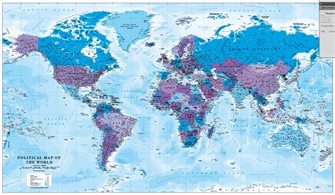 World Map Decor Green And Yellow Cosmographics Ltd