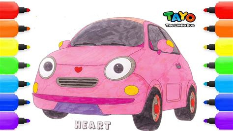 So teach your children to be safe on the road and to live in harmony with all. Drawing & Coloring Heart ||Tayo The Little Bus Coloring ...