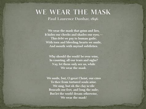 We Wear The Mask Poem