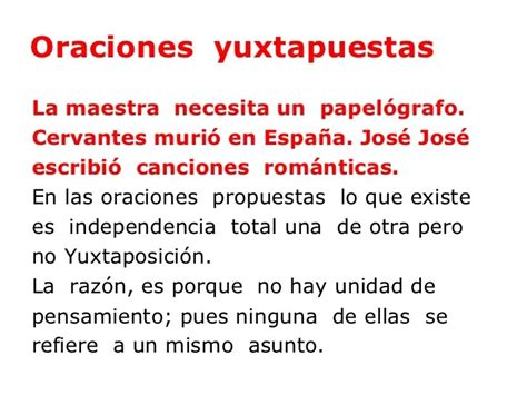 3 Ejemplos De Oraciones Yuxtapuestas Escuela