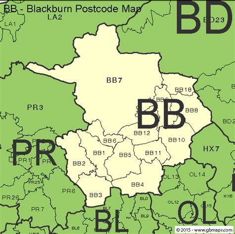 Blackburn Postcode Area And District Maps In Editable Format