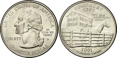 Coin United States Quarter 2001 Us Mint Denver Copper Nickel