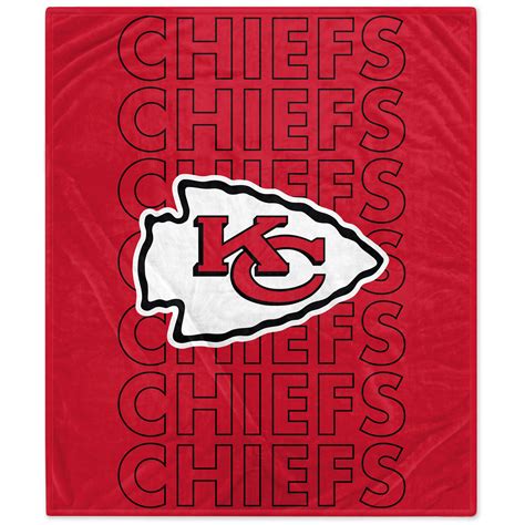 Kansas City Chiefs 60 X 70 Echo Plush Blanket Football Blankets