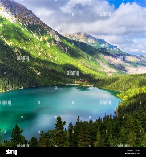 Mountain Lake Morskie Oko View From Abovetatra National Park Poland