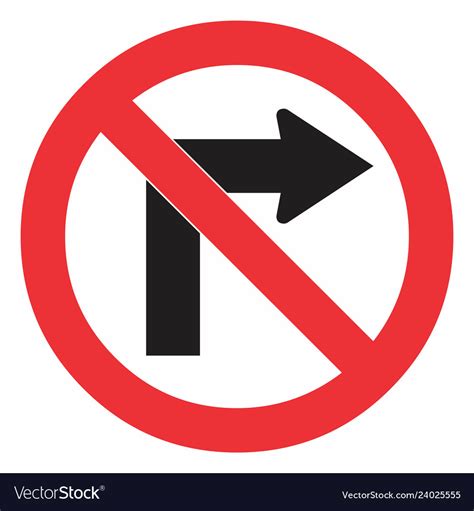Do Not Turn Right Traffic Sign Royalty Free Vector Image