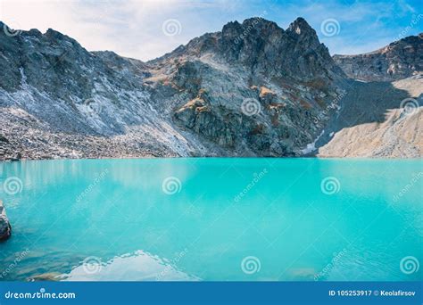 Beautiful Blue Alpine Lake Travels In The Mountains Stock Image