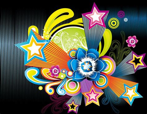 Free Wonderful Colorful Background Vector Graphic Set Free Vector
