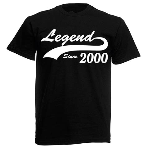 How is it that men seem to never want or need anything, while we can barely keep our shopping habits under control? Legend 2000 T-Shirt, mens 18th birthday gifts presents ...