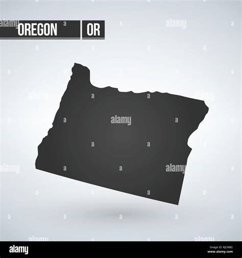 Vector Map Oregon Isolated Vector Illustration Black On White