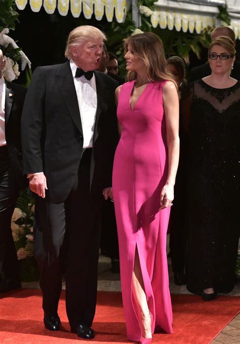 Photos Melania Trumps Hot Pink Red Cross Gala Ball Gown