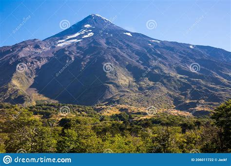 View Of Lanin Volcano In National Park Of Argentina Stock Photo Image