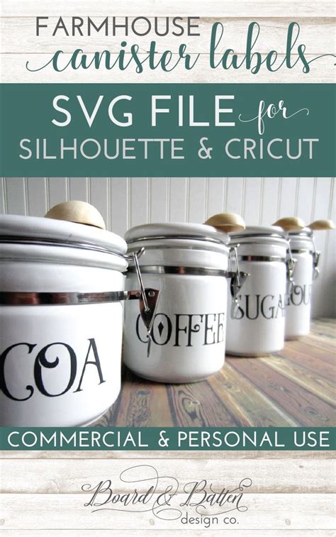 Download Vintage Farmhouse Style Canister Label SVG Set | Vintage ...