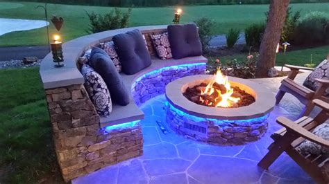 Salzano Custom Concrete Stone Couch Gas Firepit Stoney Point Natural