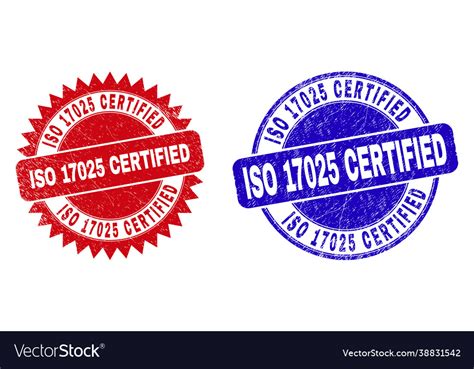 Iso 17025 Certified Round And Rosette Watermarks Vector Image