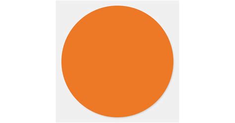 Orange Color Circle Classic Round Sticker Zazzle