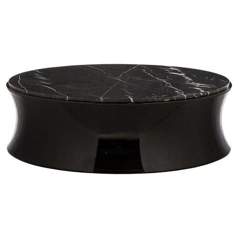 Modern black marble coffee table. Thomas Bina Erving Modern Classic Black Marble Fiberglass ...
