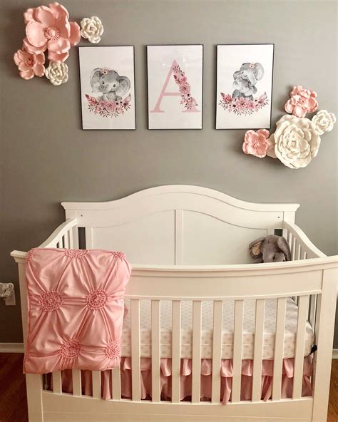 Boho Elephant Baby Girl Nursery Pictures From Etsy Flowers From Hobby