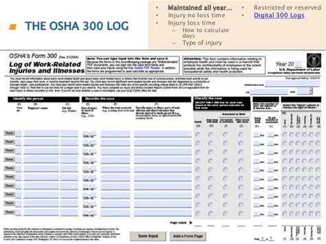 Osha Form 300a Fillable Excel Printable Forms Free Online