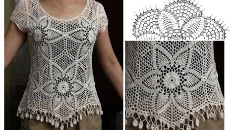 Aprendemos hoy a hacer un vestido de flores de crochet con este tutorial especial para ti. Blusa Tejida en Crochet con Patrones | Blusas tejidas a ...