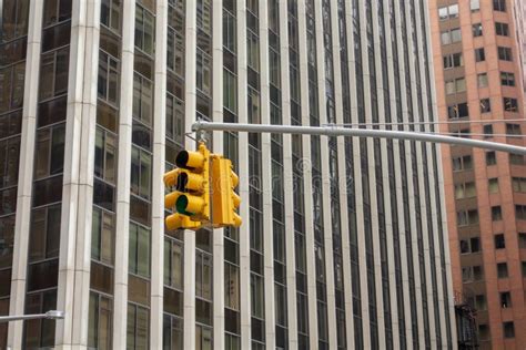 Traffic Lights In The Manhattan New York City Stock Image Image Of