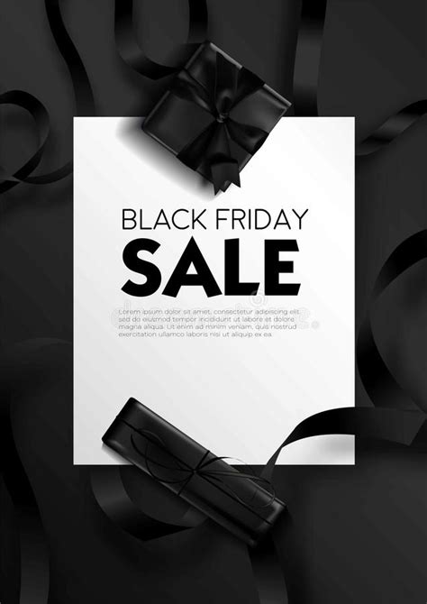 Black Friday Sale Poster With Text Sample And Presents Vector Stock