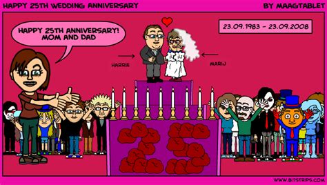 Surprise your mother and father by sending a creative marriage anniversary gift. Happy 25th Wedding Anniversary - Bitstrips