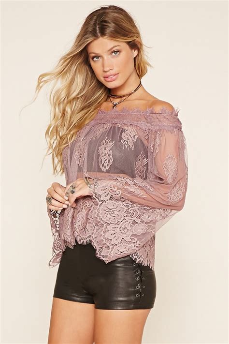Floral Embroidered Mesh Top Forever 21 2000201697 Pink Mesh Top