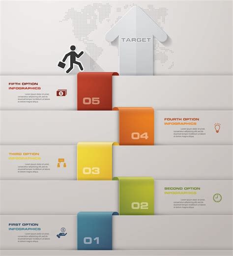 Premium Vector 5 Steps Arrow Timeline Infographic Element