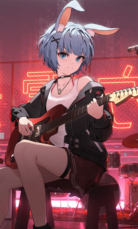1280x2120 Anime Girl With Guitar 5k Iphone 6 Hd 4k Wallpapers Images