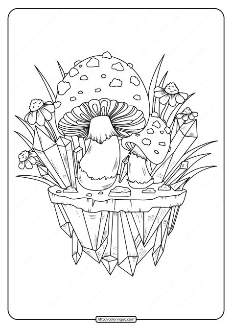 Today most homes have a printer upon hand and that makes it fast and easy to use online printable coloring pages. Printable Mushrooms Adult Coloring Page - 02