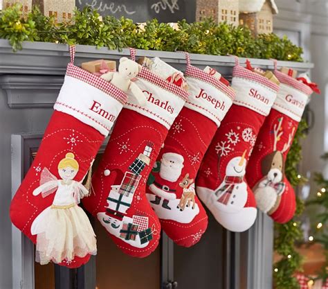 Santa With Rudolph Quilted Christmas Stocking Pottery Barn Kids