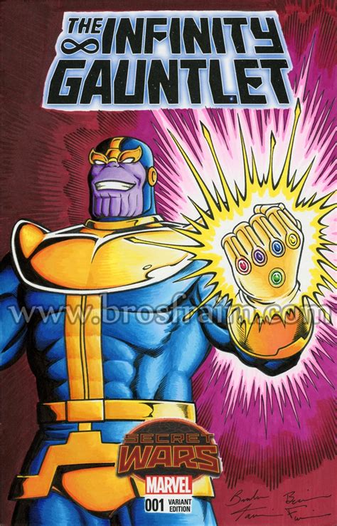 The Infinity Gauntlet 1 Sketch Cover Featuring Thanos In Brendon And