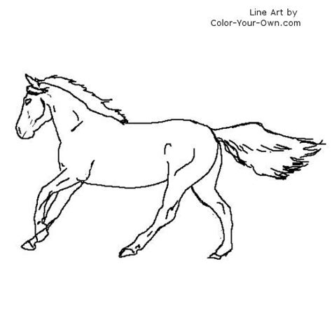 Running Thoroughbred Coloring Page #2