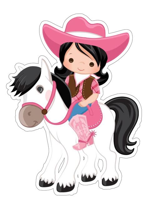 Pequena Cowgirl Rosa Com Cavalo Clipart Para Centro De Mesa E Toten Png My Xxx Hot Girl
