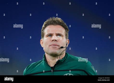 The Referee Of The Match Felix Brych Looks On During The Uefa Europa
