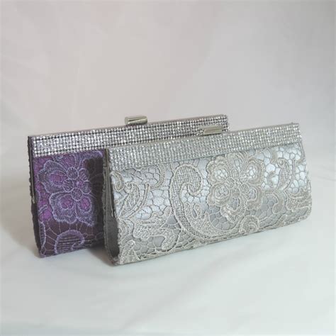 Silver Embroidered Crystal Clutch Pritzy