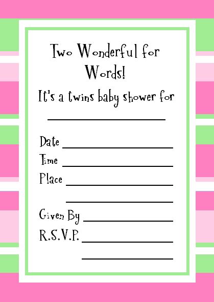 We've got everything from baby shower invitation box sets to handmade wood effect invitations. Twins Baby Shower Ideas Galore