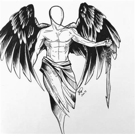 Пин от пользователя Iara Viana на доске desenhos Татуировка ангела мужская Брутальные