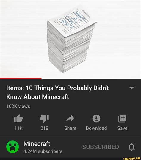 Items 10 Things You Probably Didnt Know About Minecraft Ifunny