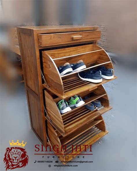 Model Rak Sepatu Dari Kayu Jati Minimalis Singa Jati Furniture Jepara