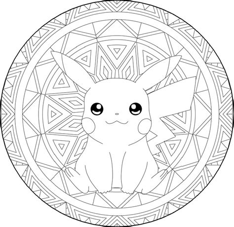 Coloriage Pokémon Pikachu Mandala Pikachu 11