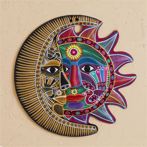 Unicef Market Hand Painted Ceramic Sun And Moon Wall Art From Mexico